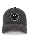 Lauren Moshi Reina Silver Smiley Patch In Washed Black