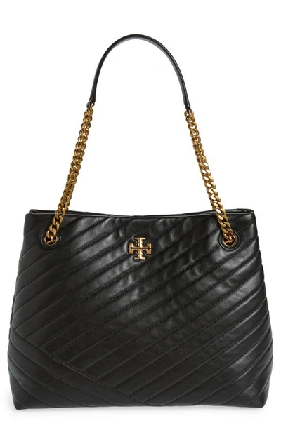Tory Burch Kira Chevron Tote In Black