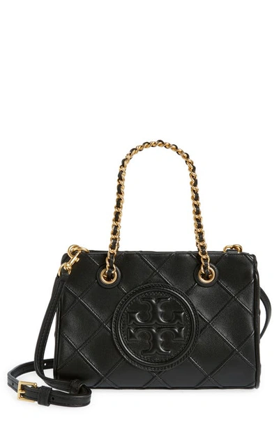 Tory Burch Fleming Quilted Leather Tote In Black