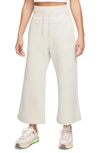 Nike Sportswear Phoenix High Waist Fleece Crop Sweatpants In Lt Orewood Brn/ Sail