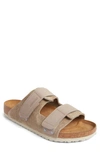 Birkenstock Uji Touch-strap Suede Sandals In Gray