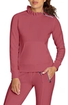 Tail Condoleezza Ruffle Collar Top In Cherry Rose