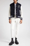 Sacai Navy Blue Interstellar Blouson Jacket In Navy/ Off White