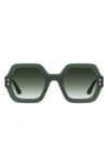 Isabel Marant Im0004ns Angular Acetate Square Sunglasses In Green/ Green Shaded