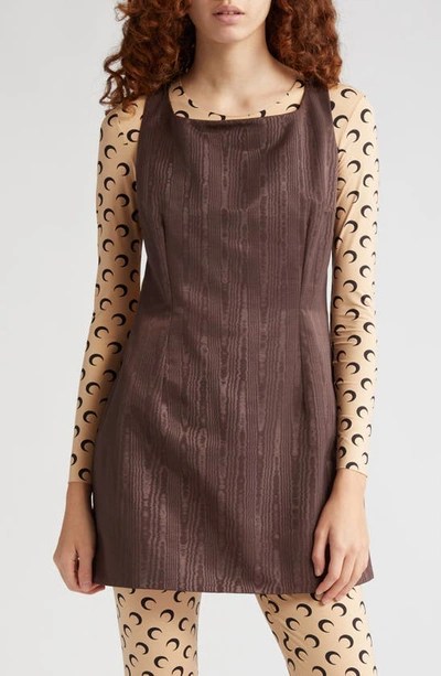 Marine Serre Regenerated Moire Minidress In Brown