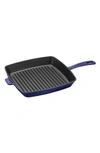 Staub 12-inch Enameled Cast Iron Grill Pan In Blue