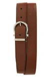 Ferragamo Reversible Leather Belt In Radica Nero