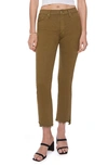 Mother The Insider Crop Step Fray Jeans In Fir Green