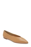 Aeyde Moa Leather Point-toe Flats In Hazelnut