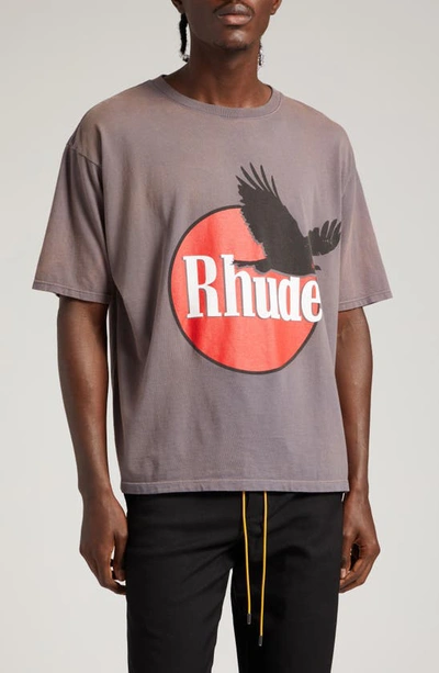 Rhude Grey Eagle T-shirt In Grey