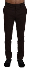 Bencivenga Brown Cotton Tapered Formal  Pants In Brown