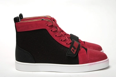 Christian Louboutin Black/loubi Version Louis Orlato Vs Flat Trico Shoes In Red