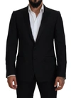 DOLCE & GABBANA DOLCE & GABBANA BLACK SLIM FIT FORMAL MARTINI MEN'S BLAZER