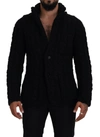 Dolce & Gabbana Black Wool Knit Button Cardigan Sweater In Black