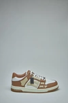 Amiri Skeltop Low Leather Sneakers In White,tan,beige
