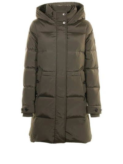 Woolrich Fully-padded Hooded Coat In Green