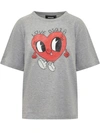 Dsquared2 T-shirt With Print In Grey Melange