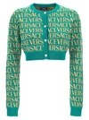 VERSACE VERSACE THE HOLIDAY ALL-OVER LOGO CARDIGAN