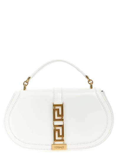 Versace Greca Handbag In White