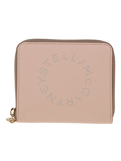 Stella Mccartney Zip Around Mini Wallet Bicolor Eco Alter Mat In Blush
