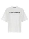 Dolce & Gabbana Dolce&gabbana White Crew-neck T-shirt With Logo In Cotton Women