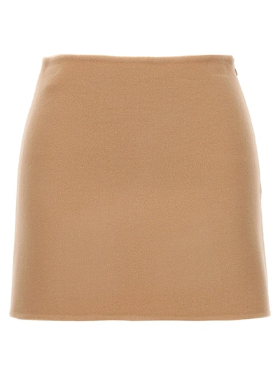 Ermanno Scervino Mini Wool Skirt In Beige