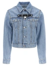 JW ANDERSON PADLOCK STRAP TRUCKER CASUAL JACKETS, PARKA LIGHT BLUE