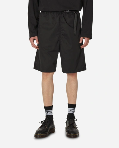 Kapital Easy Straight-leg Belted Printed Cotton-twill Shorts In Black