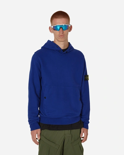 Stone Island Garment Dyed Hooded Sweatshirt In Blue