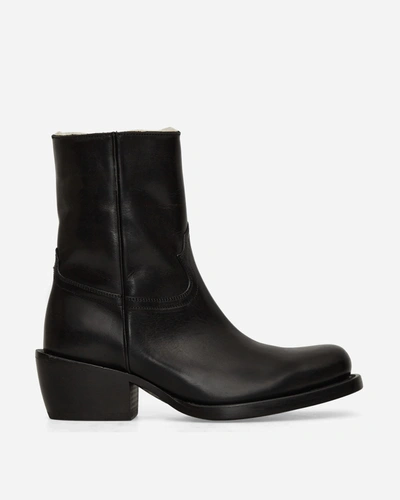 Dries Van Noten Leather Ankle Boots In Black