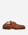 DRIES VAN NOTEN PADDED LEATHER LOAFERS TAN