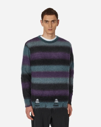Song For The Mute Striped Mohair Oversized Sweater Midnight In Multicolor