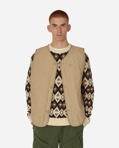 Nike Woven Insulated Military Gilet Khaki In Brown