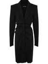 Tom Ford Chest-pocket Long-sleeve Midi Dress In Black
