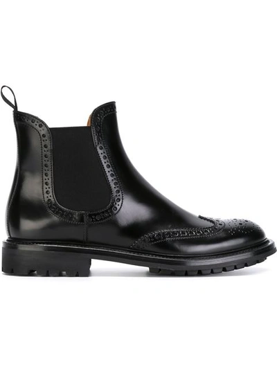 Church's Slip-on Ankle Boots With Brogue Detailing In Black
