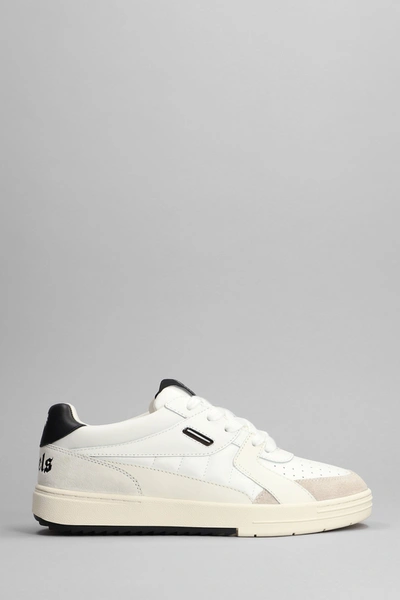 Palm Angels 'palm University' Leather Sneakers In White