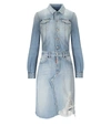 Dsquared2 Long Sleeve Denim Midi Dress In Azzurro