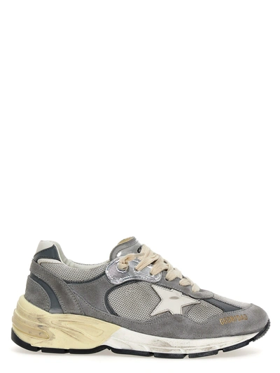 Golden Goose Star Dad Mixed Leather Running Sneakers In Gray