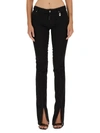 Dsquared2 Stretch Denim Jeans Trumpet With Ankle Slit 19cm In Nero