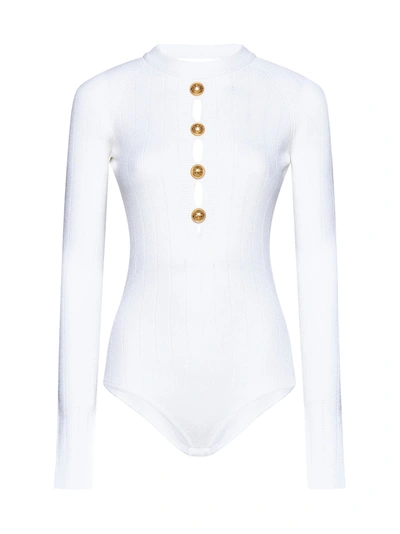 Balmain Top In Blanc