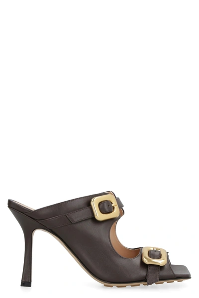 Bottega Veneta Stretch Buckle Mule Sandal In Brown