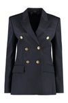 Givenchy Wool Blend Blazer With Back Slit And Multiple Pockets In Blue