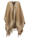 WOOLRICH WOOLRICH WOOL-BLEND CAPE WITH CONTRASTING DETAILS