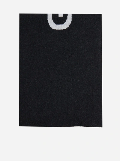 Givenchy 4g And Logo Wool And Cashmere Scarf In Black,white