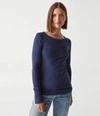Michael Stars Legacy Supima Tee With Raw Edge In Nocturnal