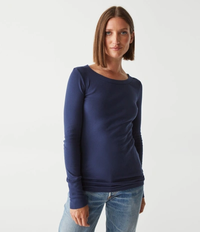 Michael Stars Legacy Supima Tee With Raw Edge In Nocturnal