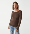 Michael Stars Legacy Supima Tee With Raw Edge In Java