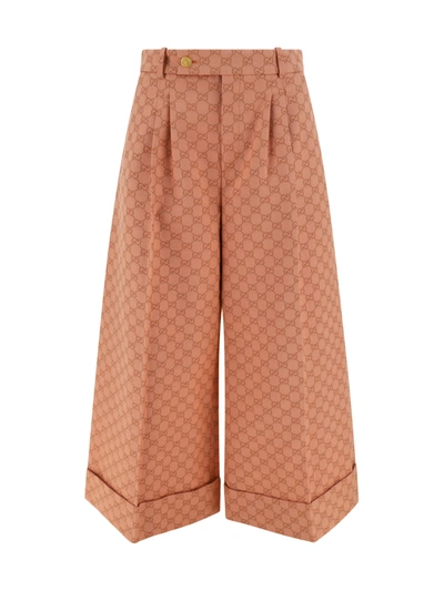 Gucci Gg Wide-leg Cropped Trousers In Default Title