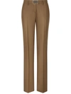 Dolce & Gabbana Flannel Flare Pants In Brown