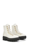 Allsaints Wanda Lug Combat Boot In White Gloss